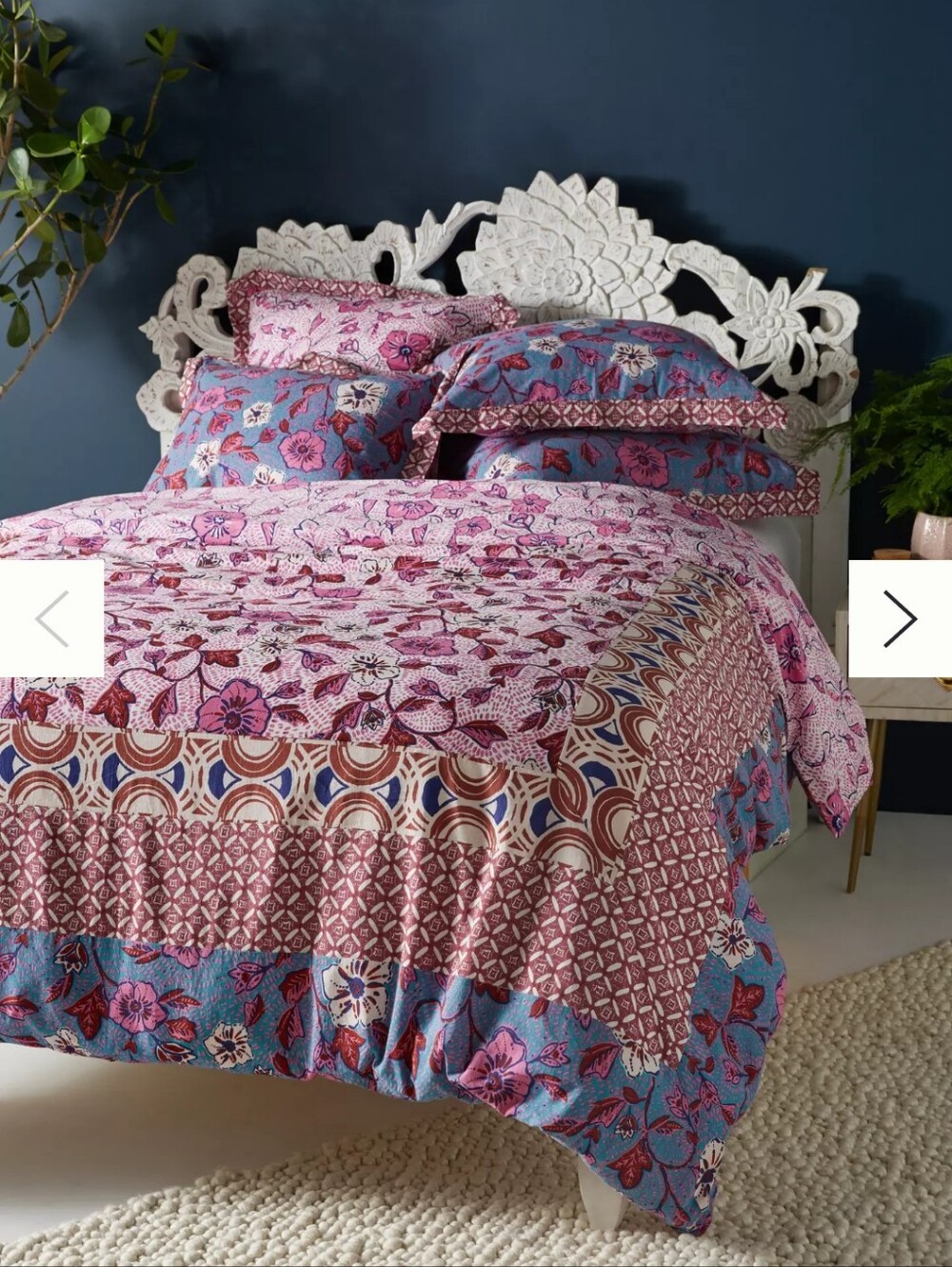 Anthropologie Zola Duvet Cover Full Boho Home Feminine Purple Pink Floral
